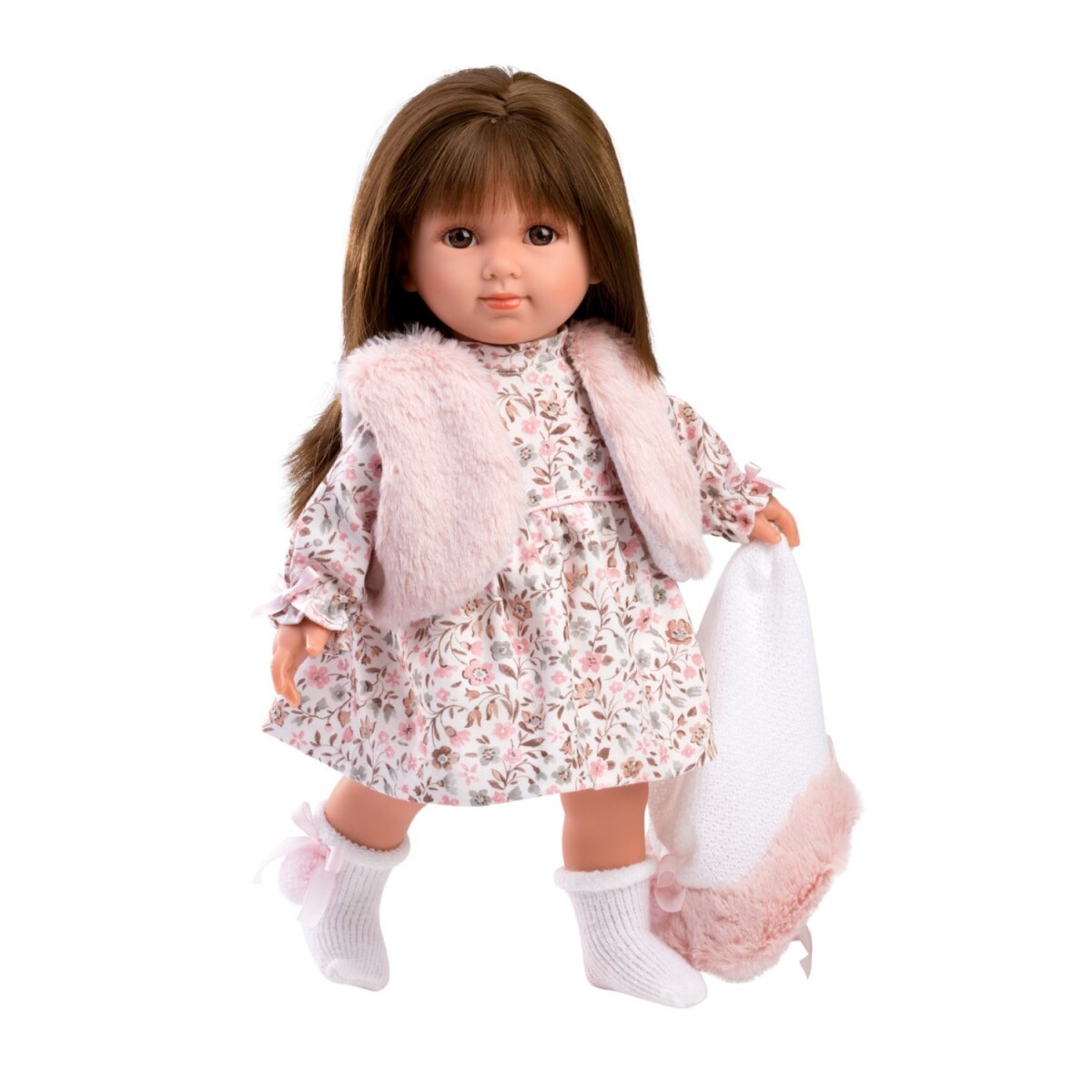 Muñeca Llorens Bebota Sara Chaleco Peludo Capucha Vestido - Variante Modelo Sara 