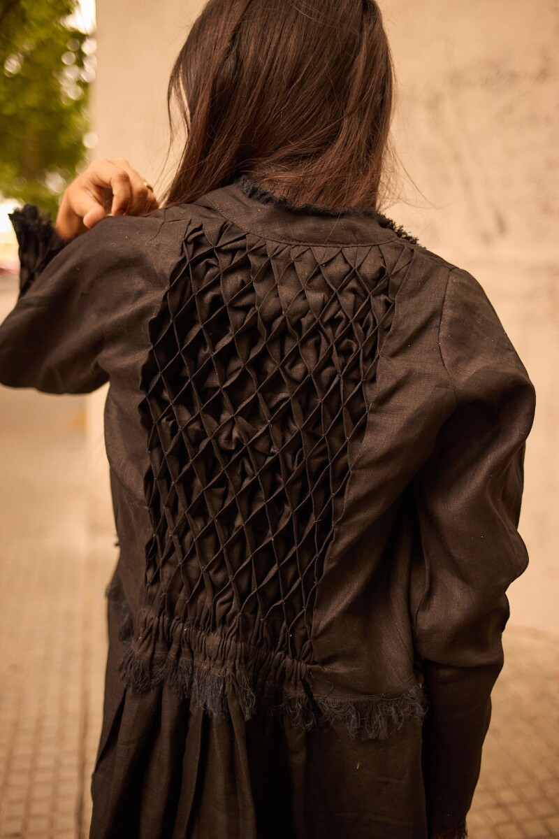 Long Smock Shirt - Negro 