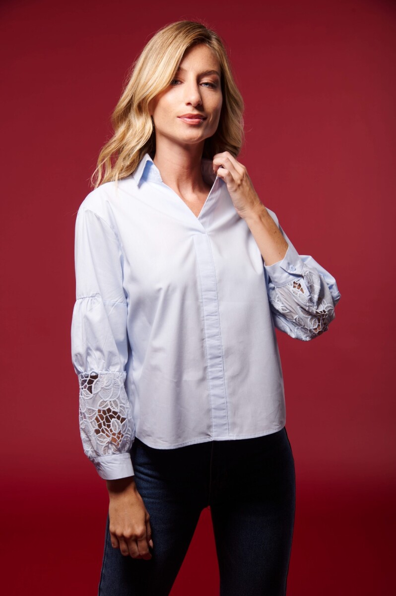 BLUSA DOHA - CELESTE 