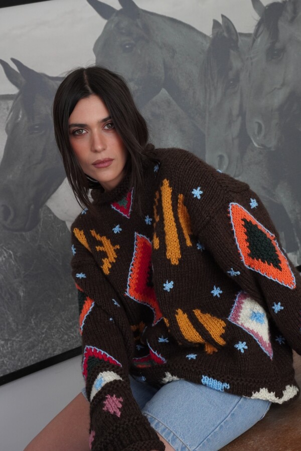 Sweater Gitano Lana Base Chocolate