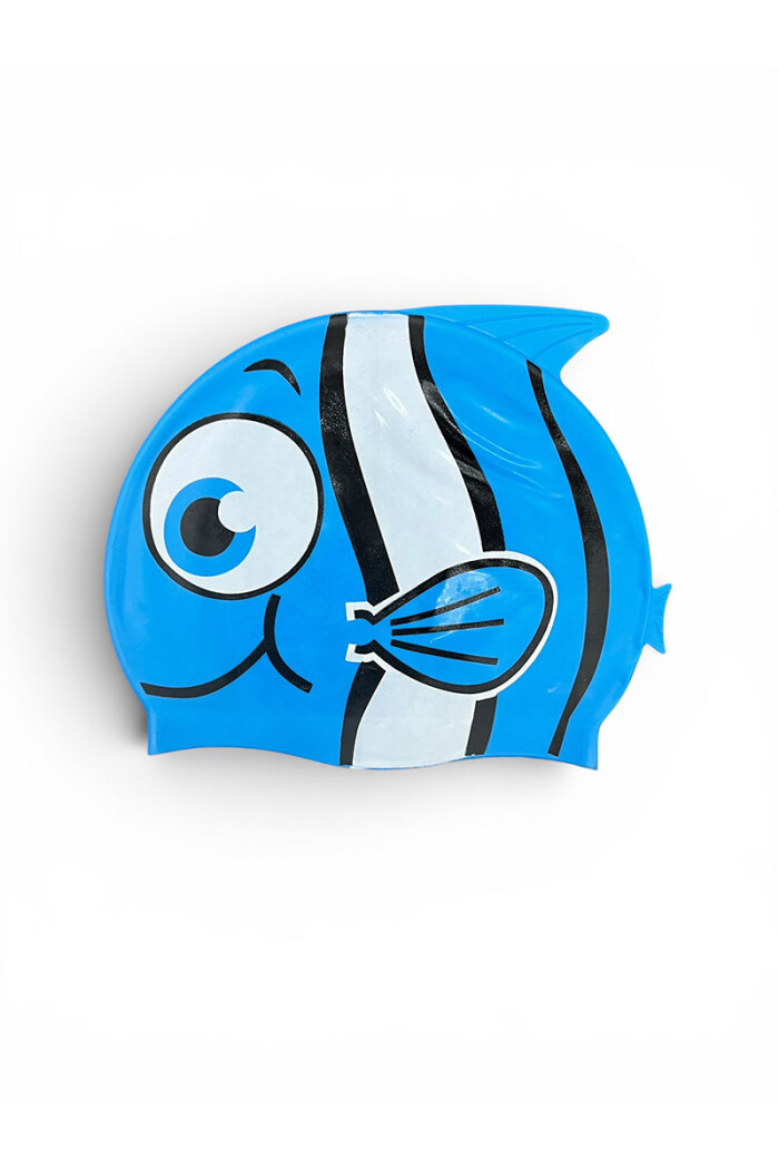 GORRA DE PISCINA DISEÑO PEZ Celeste