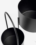 Set redondo Mash de 2 maceteros con asa metal negro Ø 25 cm / Ø 16,5 cm Set redondo Mash de 2 maceteros con asa metal negro Ø 25 cm / Ø 16,5 cm