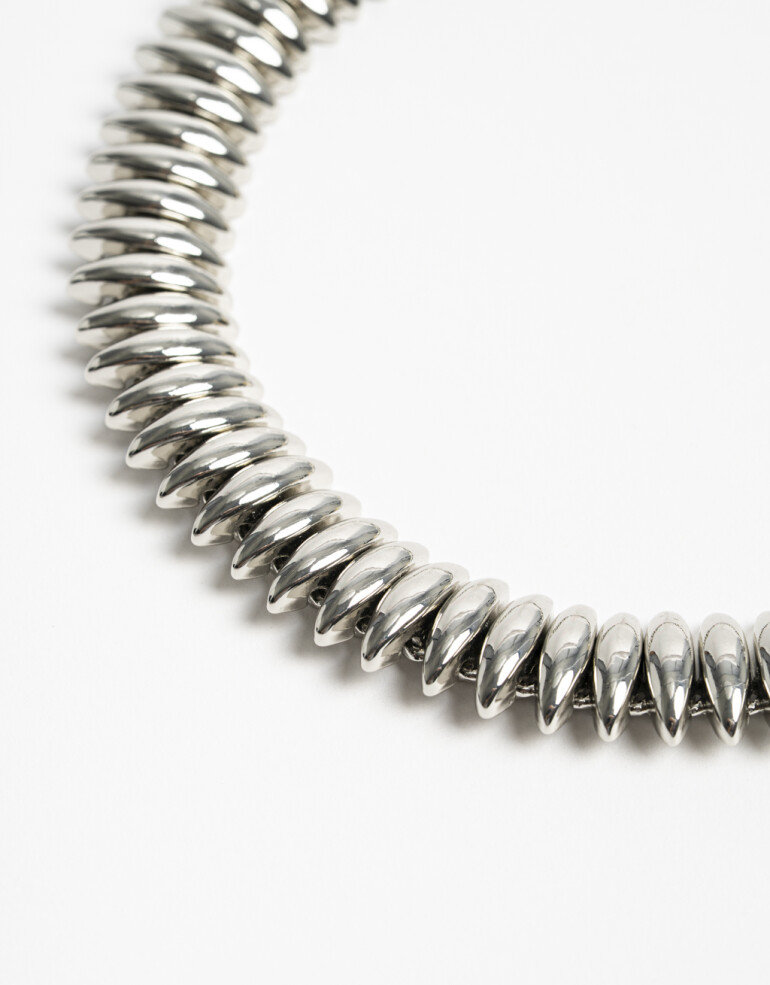 Collares Cortos Metal Collar Corto Metal Gotas - Plateado Rodio