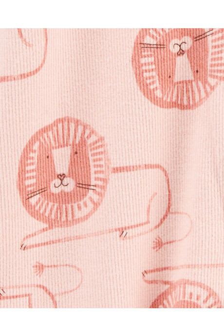 Pijama una pieza de algodón texturado, con pie, diseño león Pijama una pieza de algodón texturado, con pie, diseño león