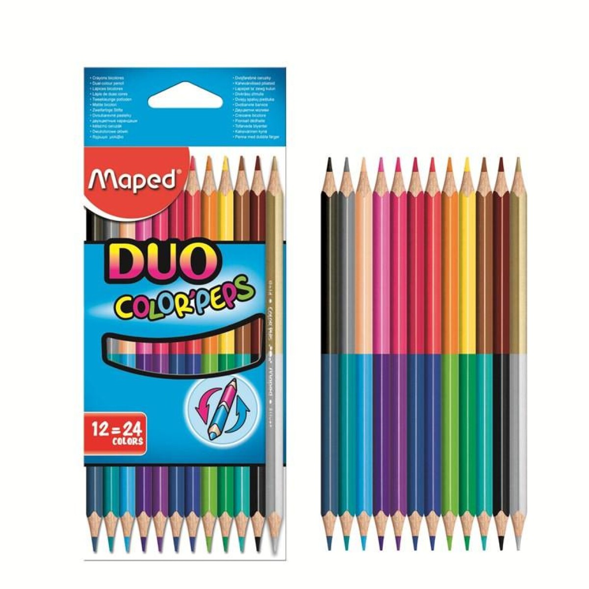 Lápices De Colores X12 Peps +3 Piel Duo Maped 