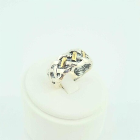 Anillo de Plata 925 con double de Oro 18k. Trenzado. Anillo de Plata 925 con double de Oro 18k. Trenzado.
