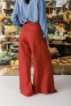 PANTALON WIDE XL LINEN SS26 Cherry
