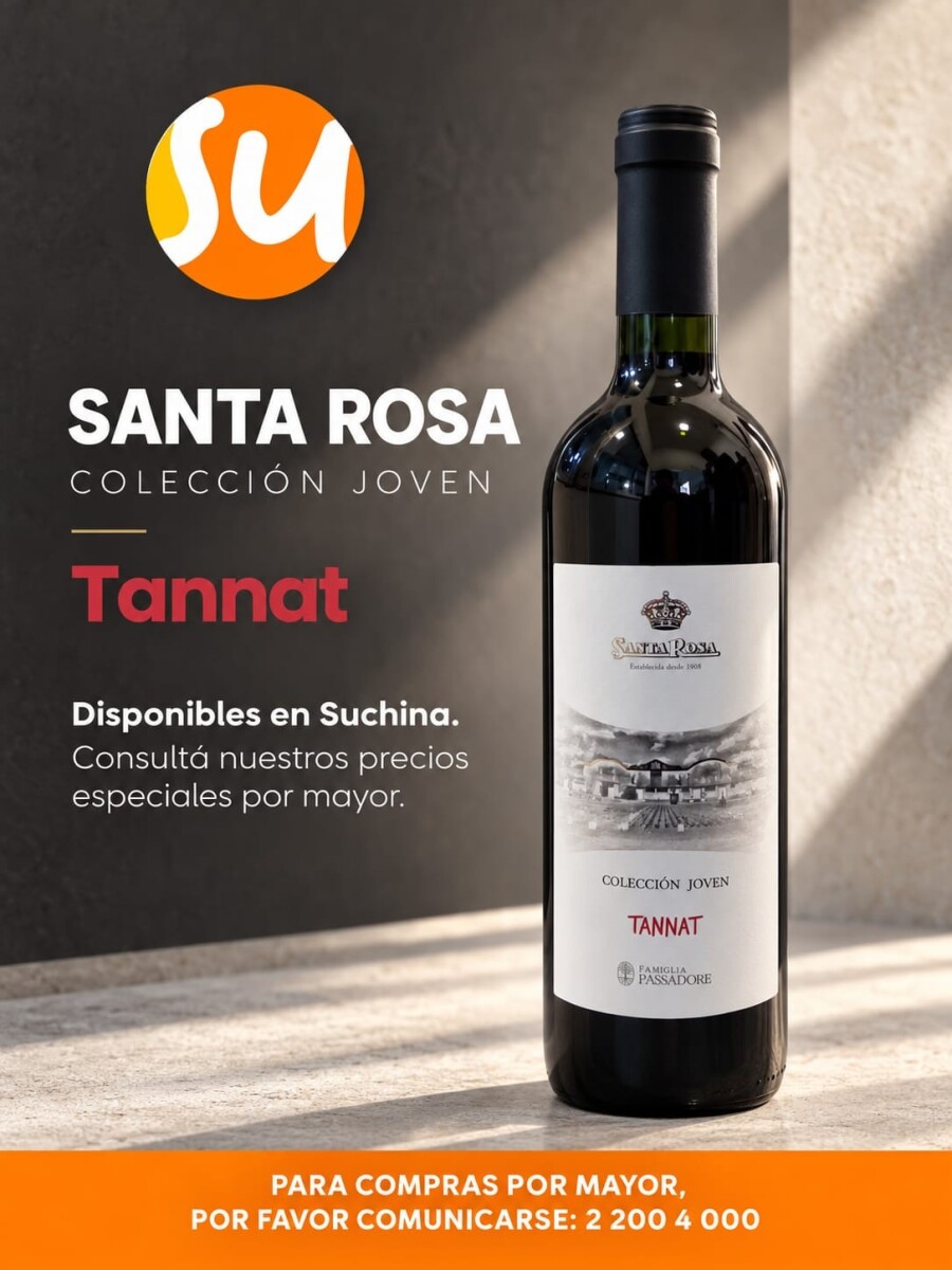 VINO SANTA ROSA 1LT (02) TANNAT TINTO (VIDRIO)(COLECCION JOVEN) 