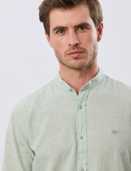 CAMISA LINO CUELLO MAO Menta