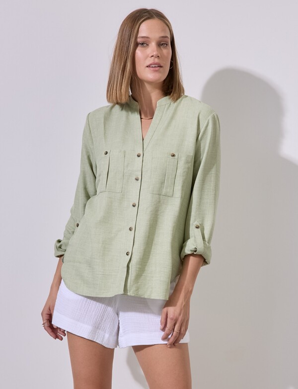 Blusa Bolsillos VERDE