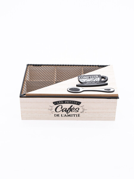 CAJA DE TÉ INDUSTRIAL MADERA