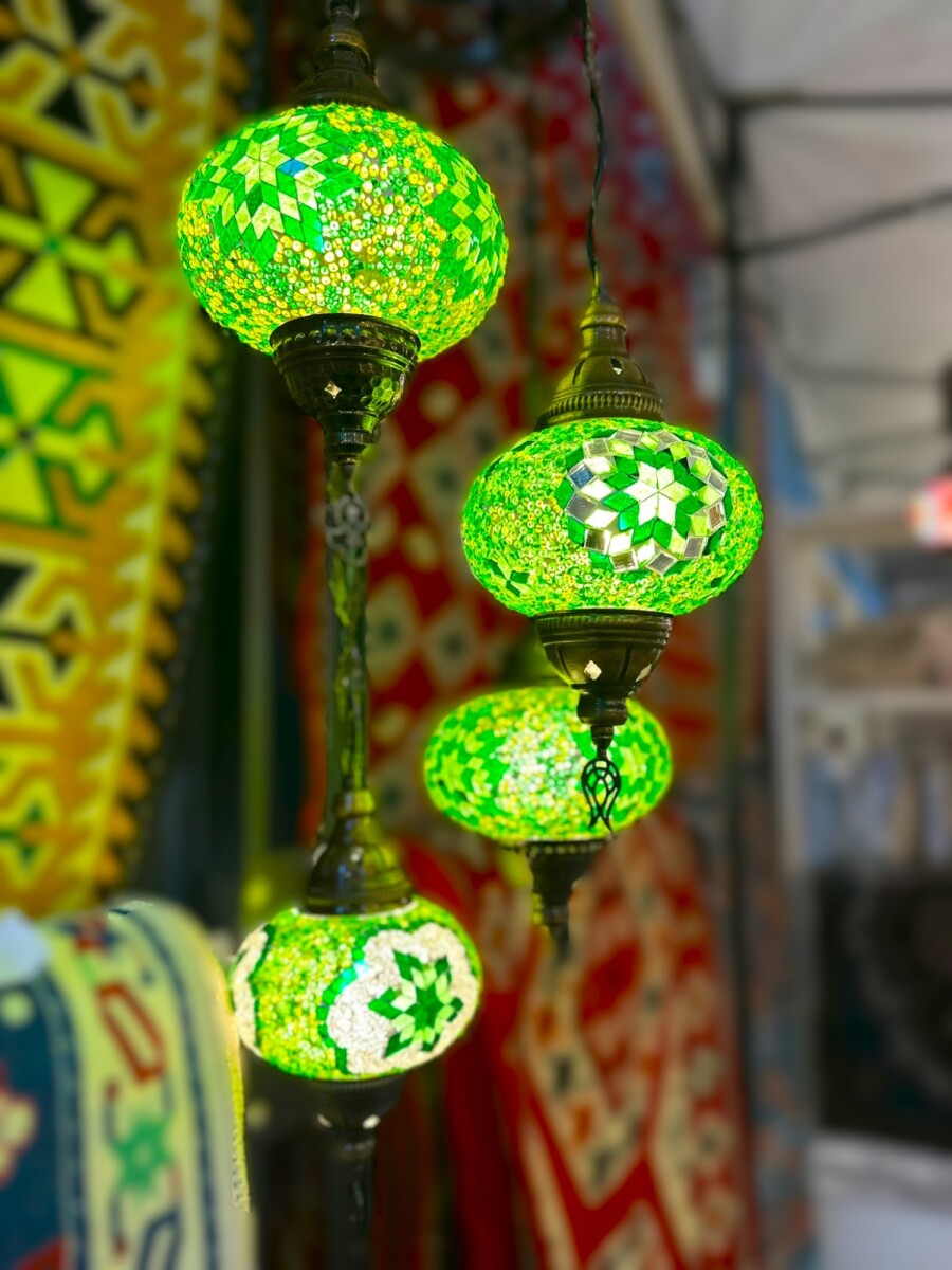 ARAÑA VITRAUX 4 LUCES - Verde 