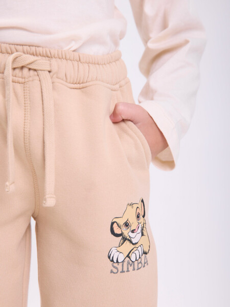 Pantalón deportivo jogger estampa Beige