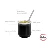 MVS Mate De Ac. Inox. 140 Ml Con Bombilla Incluida Hudson - Negro
