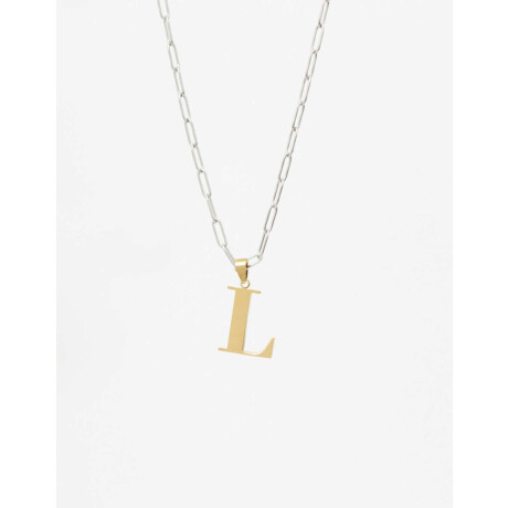 Cadena De Acero Inicial Letra ''l'' Combinacion Bicolor