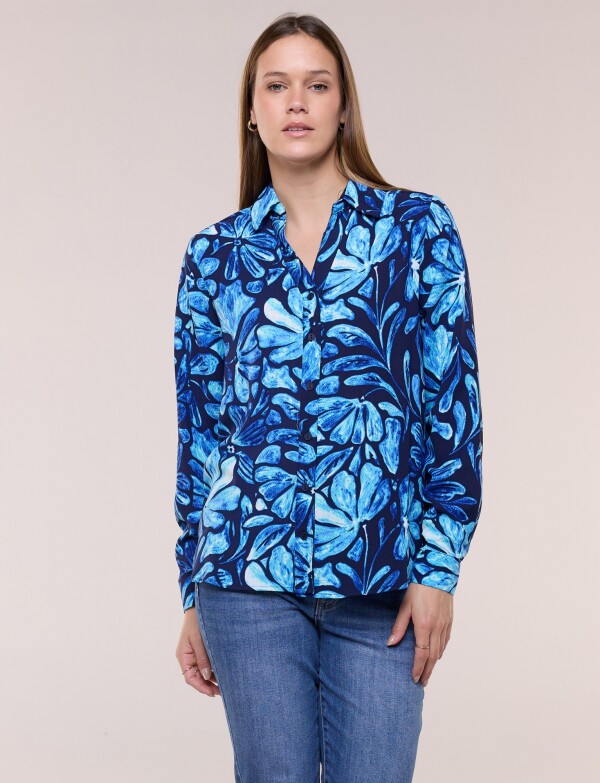 Camisa Gasa Print AZUL/MULTI