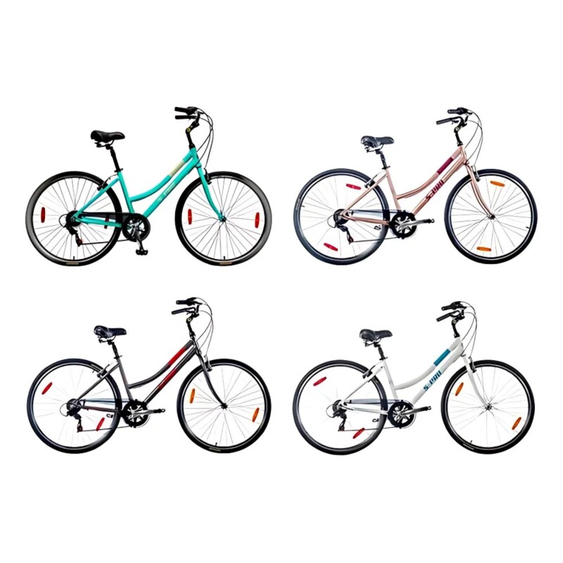 Bicicleta S-PRO Strada Lady rodado 28 Shimano 7 cambios Blanco/Celeste