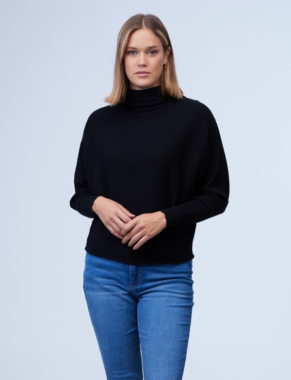 Buzo Dolman Ribs NEGRO