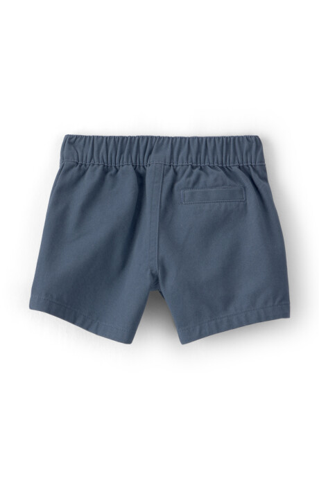 Set dos piezas de algodón, short azul y remera polo crema Sin color
