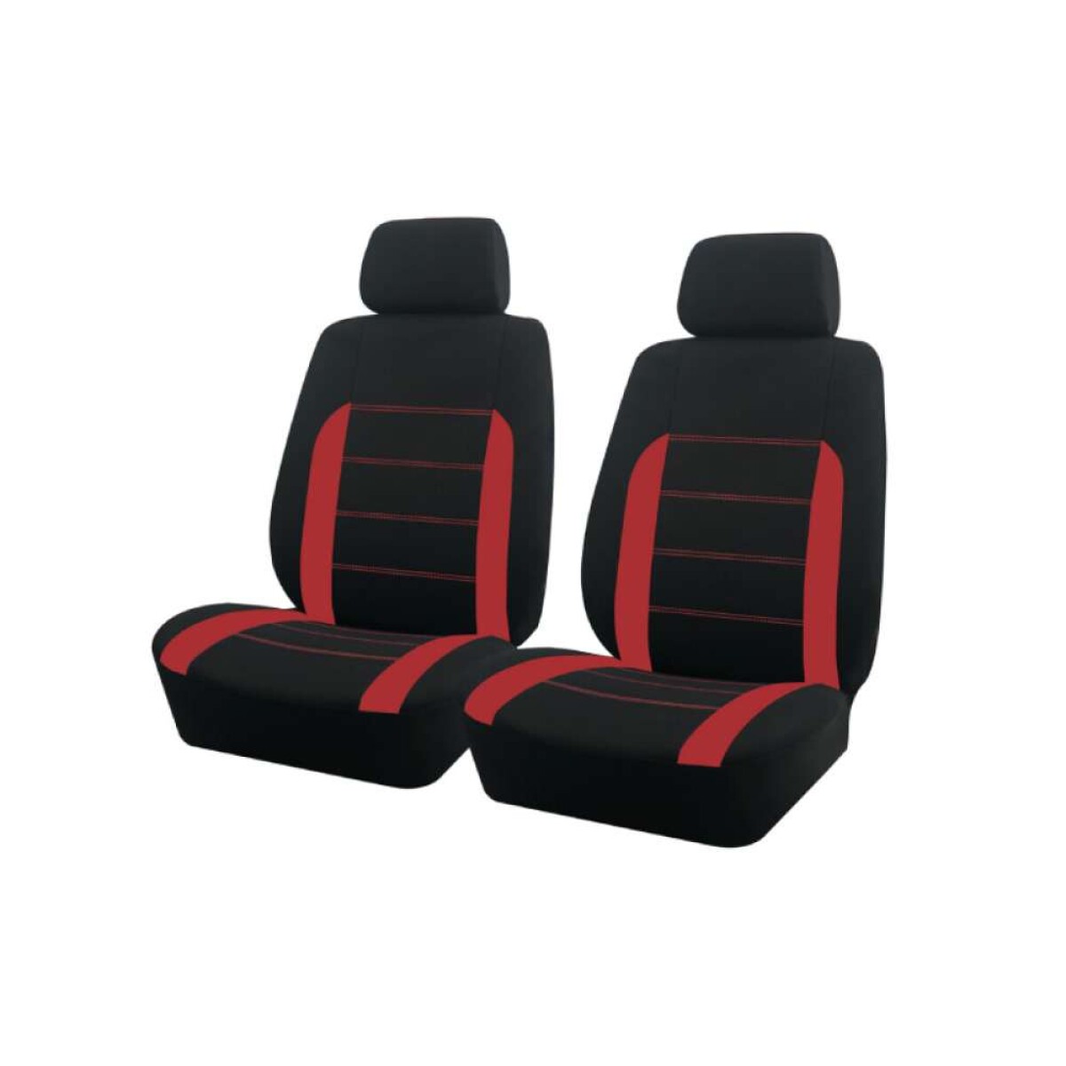 Cubreasiento Universal Pick Up 4 Piezas - Negro Con Franjas Rojas 