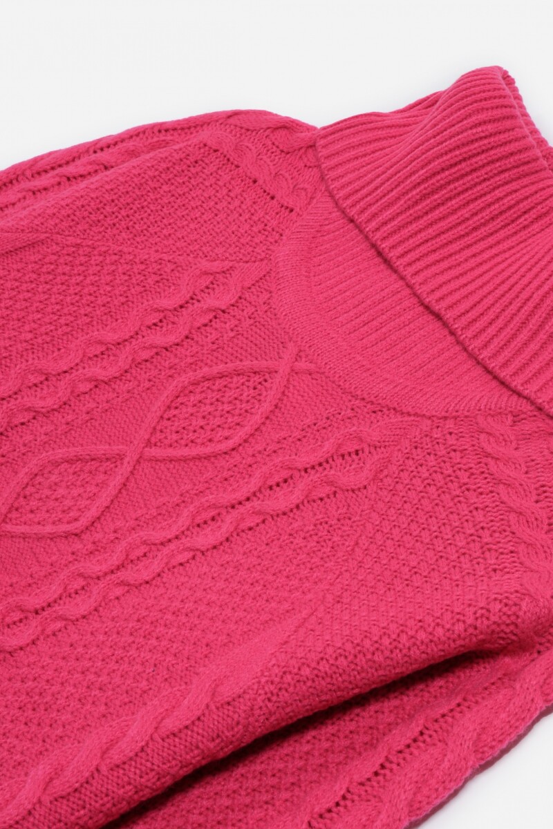 Sweater con estructura de cable - Mujer FUCSIA