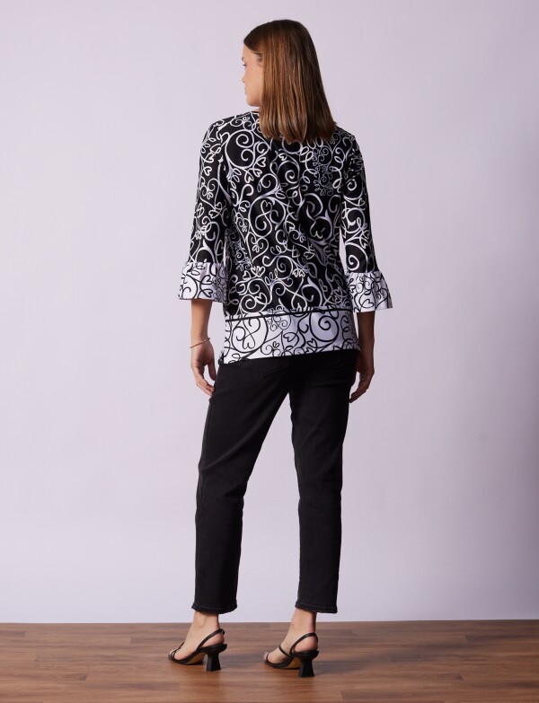 Blusa Print NEGRO/BLANCO
