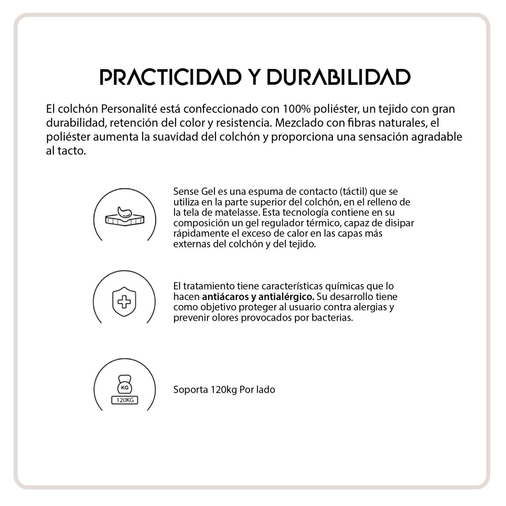 Colchón 1 1/2 Plaza Espuma - Personalité - Mannes Colchón 1 1/2 Plaza Espuma - Personalité - Mannes