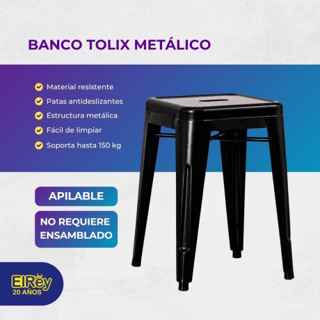 Banco Taburete Metálico Tolix Calidad Cocina Jardín Negro