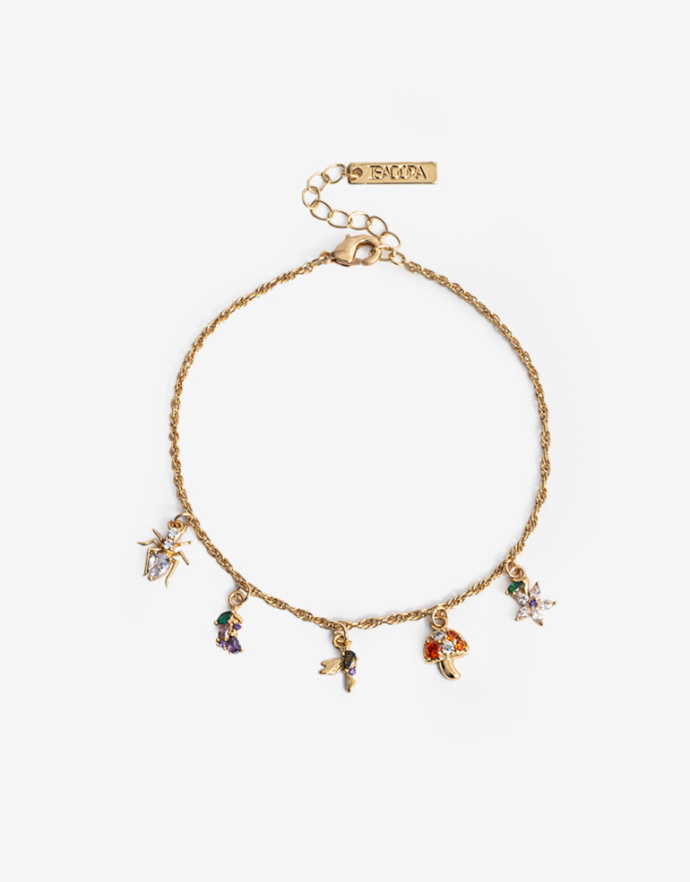 Pulseras Flexibles Cubic zirconia Pulsera Flexible Multicharms Cubic - Dorado