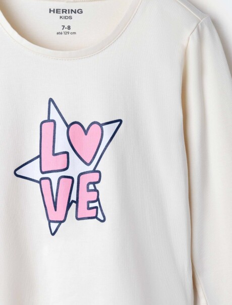 BLUSA INFANTIL CON ESTAMPA BEIGE
