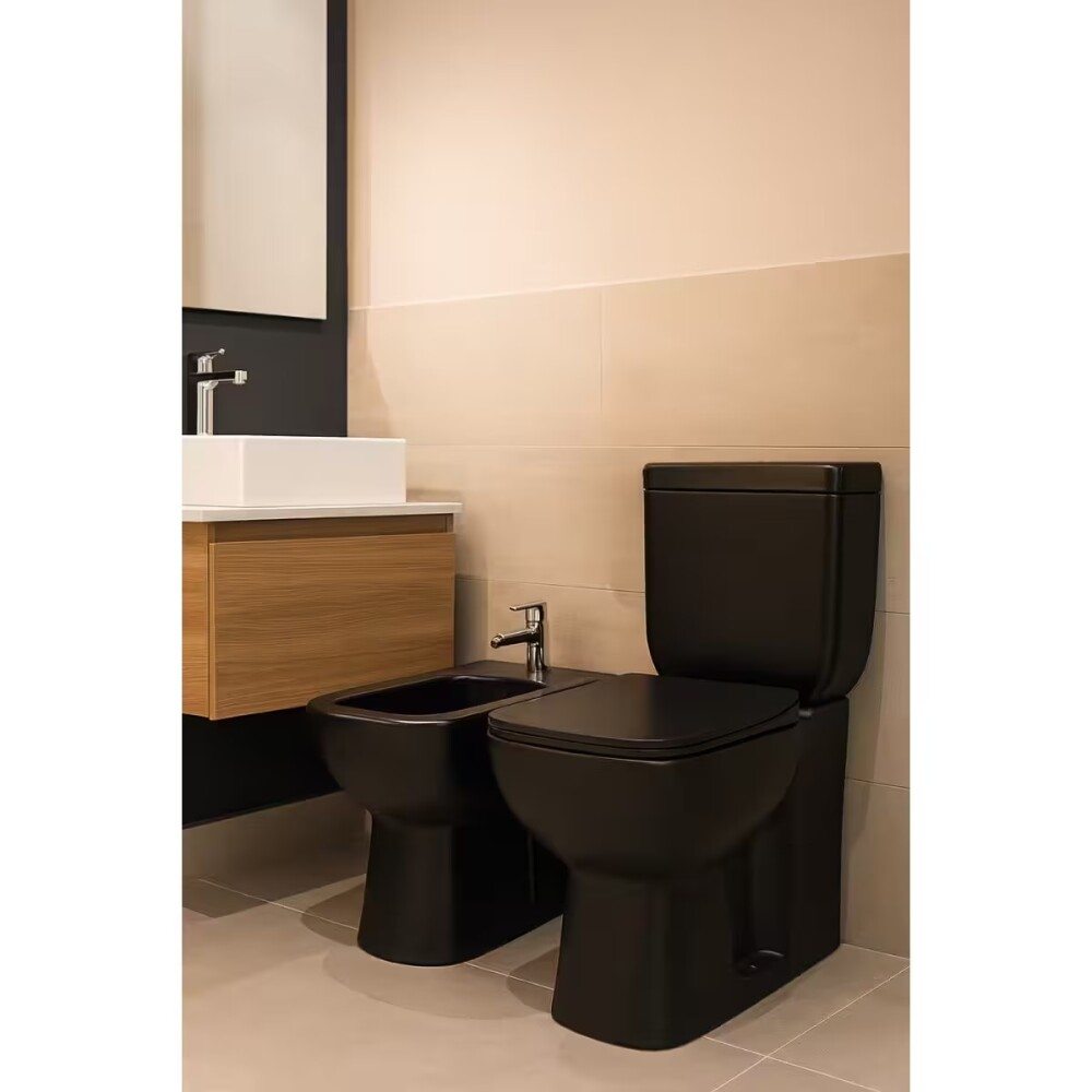 Tapa de inodoro Montano Resina UF Negra Cierre Lento Tapa De Inodoro Montano Resina Uf Negra Cierre Lento