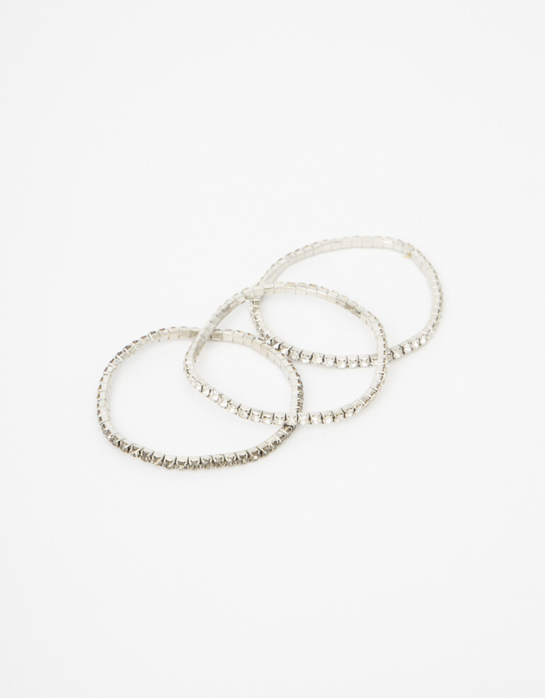 Pulseras Elásticas Sets Strass Set De Pulseras Elásticas Strass - Cristal