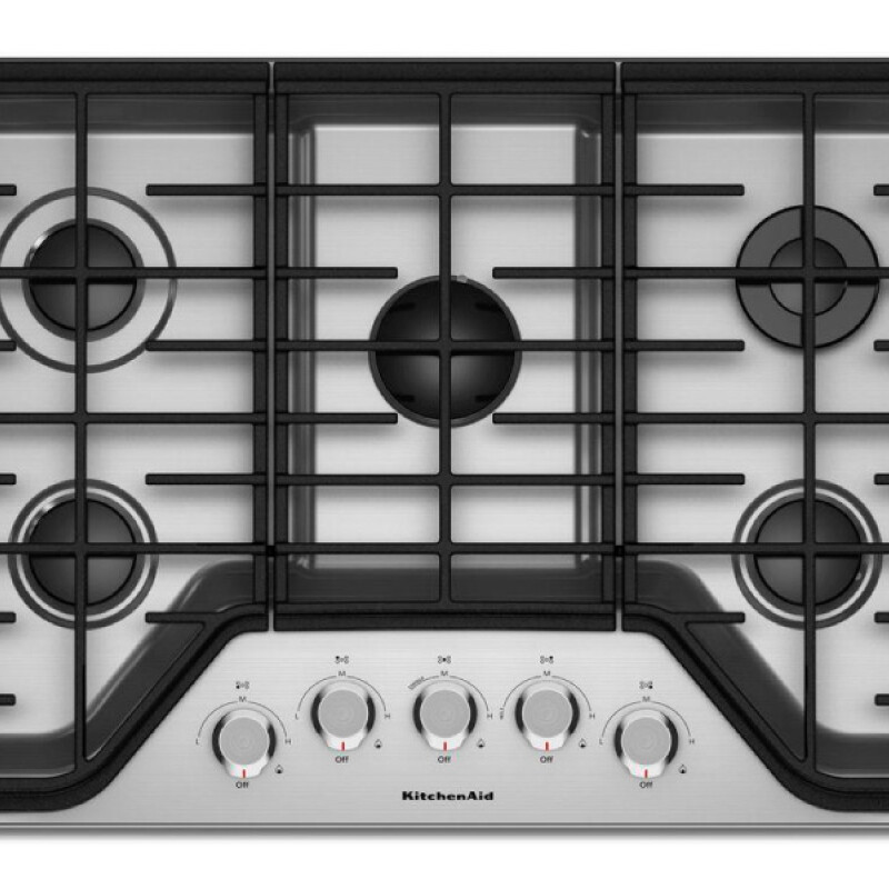 ESTUFA EMPOTRABLE KITCHEN-AID, 30"-76CM, 5 QUEMADORES, A GAS 001