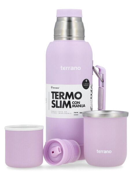 Kit Termo 750ML Con Base De Silicona + Mate Sicilia Lila