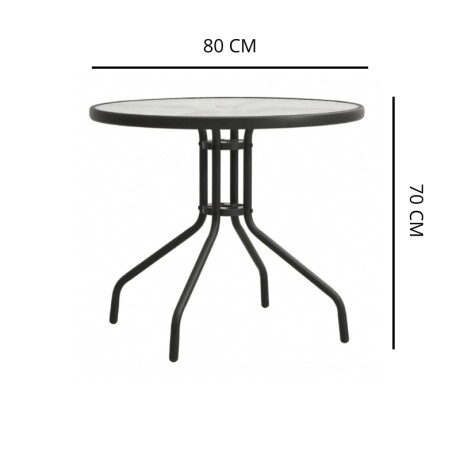 MESA REDONDA 80CM DE VIDRO PARA JARDIN NEGRA Mesa Redonda 80cm De Vidrio Para Jardín Negra