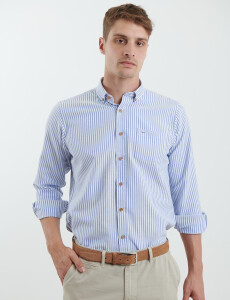 012622 CAMISA HARRINGTON LABEL Azul Osc/natural