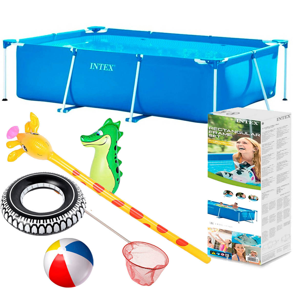 Piscina Intex Estructural 1662 L 220x150x60 + Regalos 