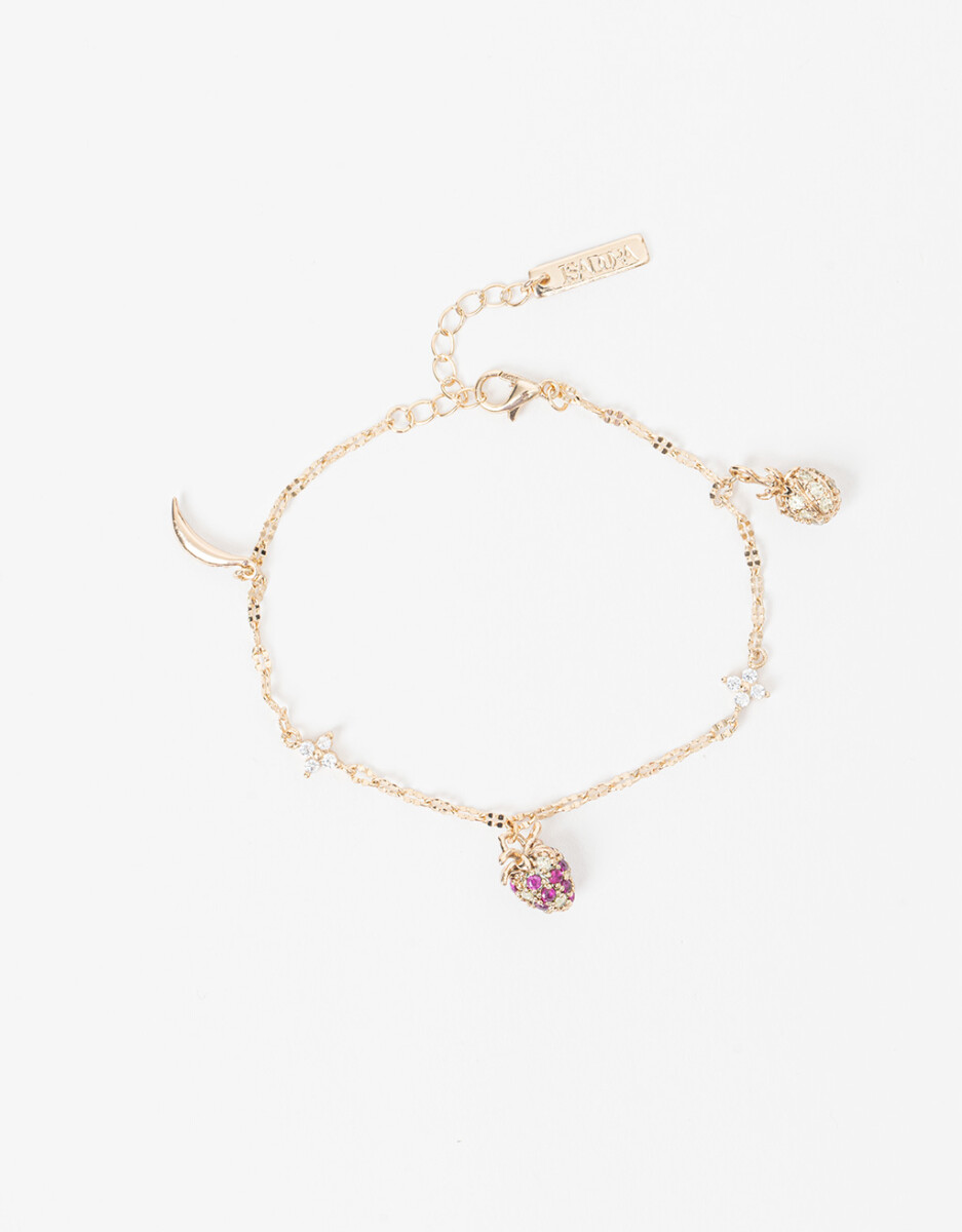 Pulsera Flexible Frutal Con Cubic Zirconia 