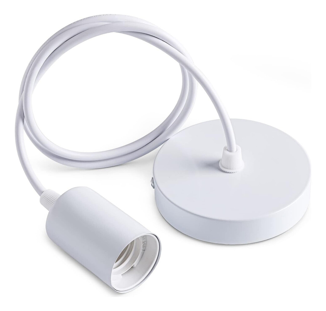 Portalamparas Colgante Liso Decorativo Pase E27 Techo - Blanco 