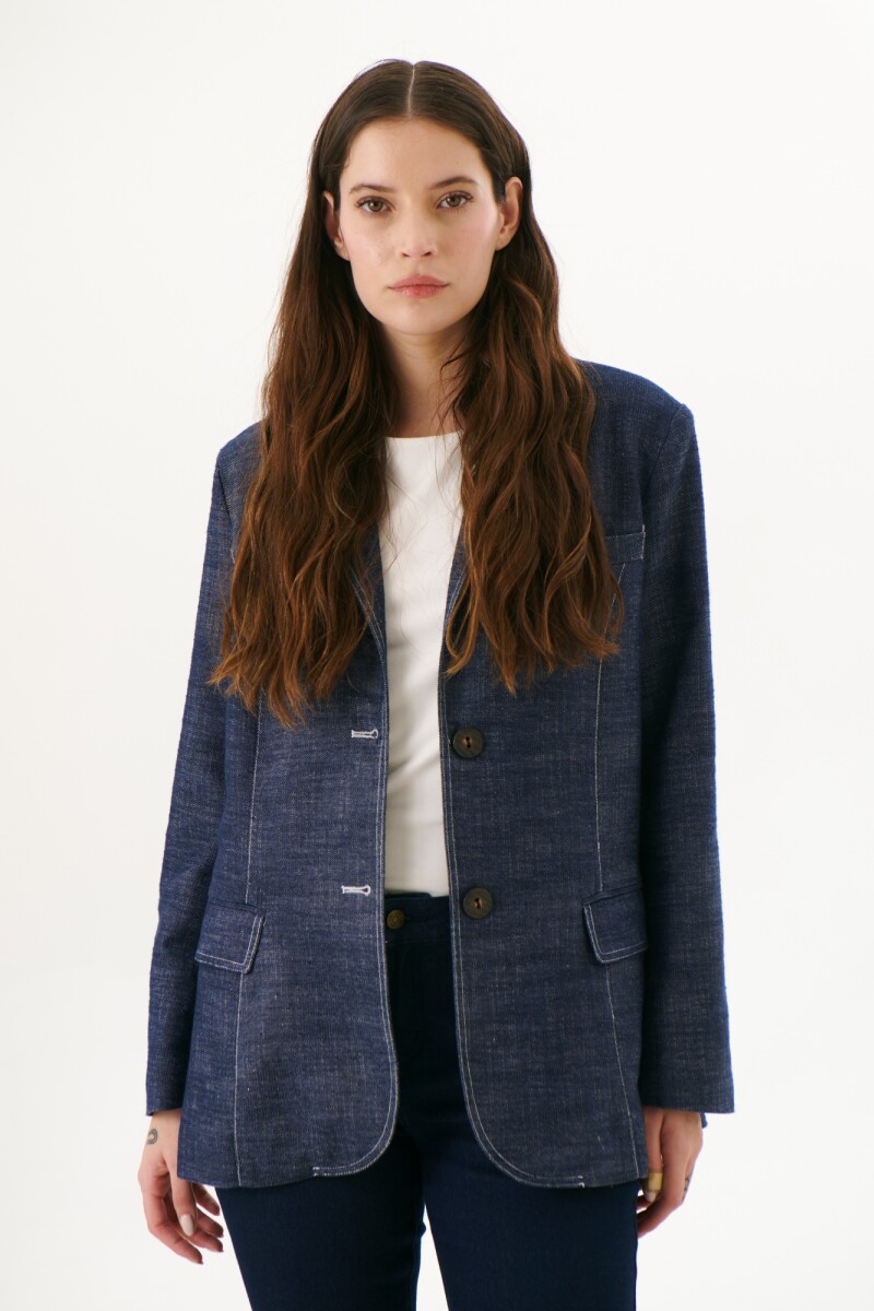 BLAZER JEAN LINO AZUL
