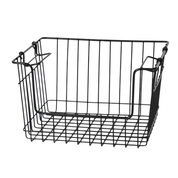 Canasto Apilable Multiuso IMBACK – Metálico Color Negro, Ideal para Cocina, Baño o Almacenaje Canasto Apilable Multiuso IMBACK – Metálico Color Negro, Ideal para Cocina, Baño o Almacenaje