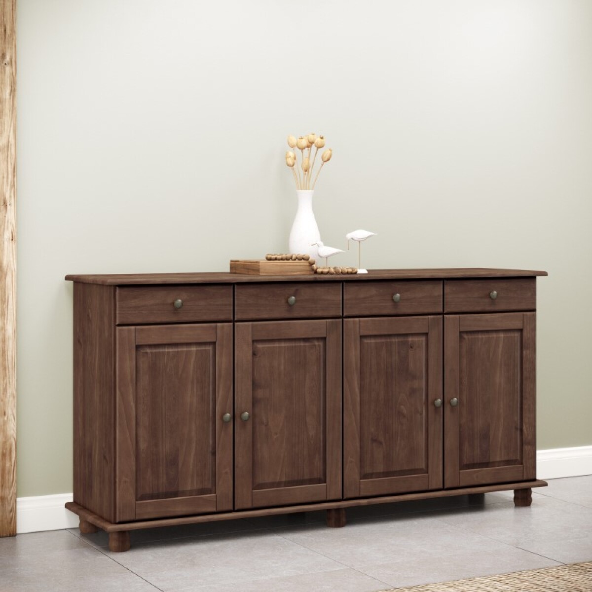 Aparador Bajo 4 Puertas Línea Rubi Color - Marrón 