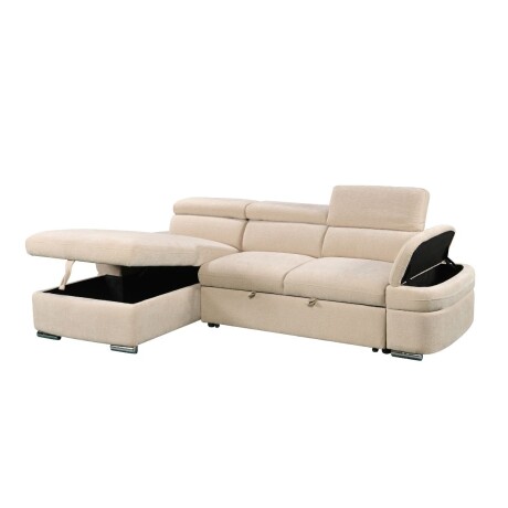 Rinconera cama Nikos - Tela Microfibra - Chaise izquierdo City 102 (Beige)