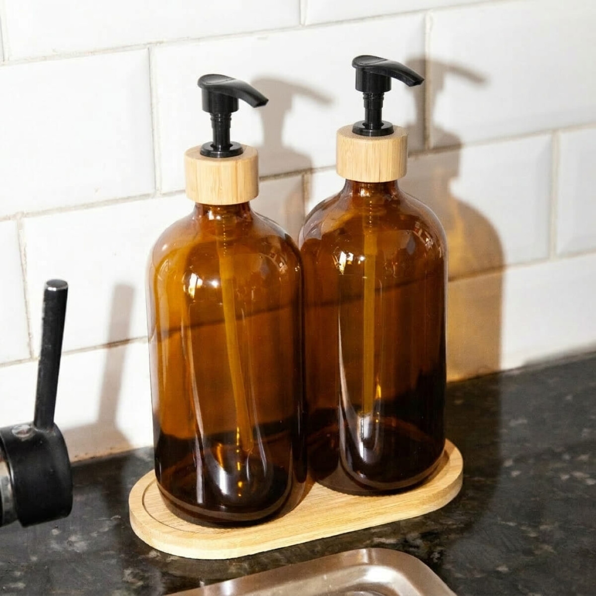 Set 2 dispensadores de jabón shampoo 450ml 