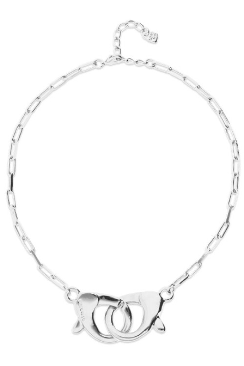 COLLAR BAÑADO EN PLATA CON MOSQUETÓN ENTRELAZADO GRANDE Colgante