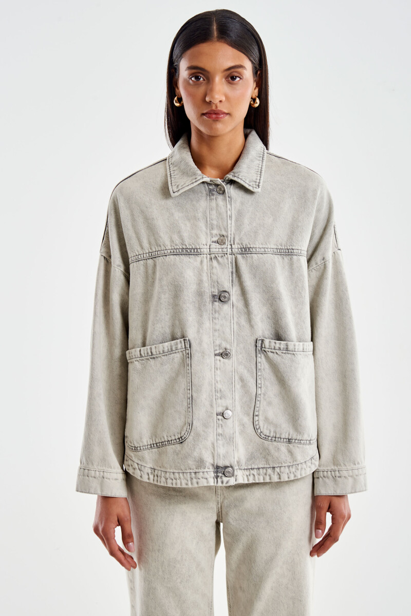 Chaqueta denim Gris