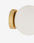 Aplique de pared Brisia de metal con acabado latón cepillado y 1 bola de cristal glaseado Ø15 cm Aplique de pared Brisia de metal con acabado latón cepillado y 1 bola de cristal glaseado Ø15 cm