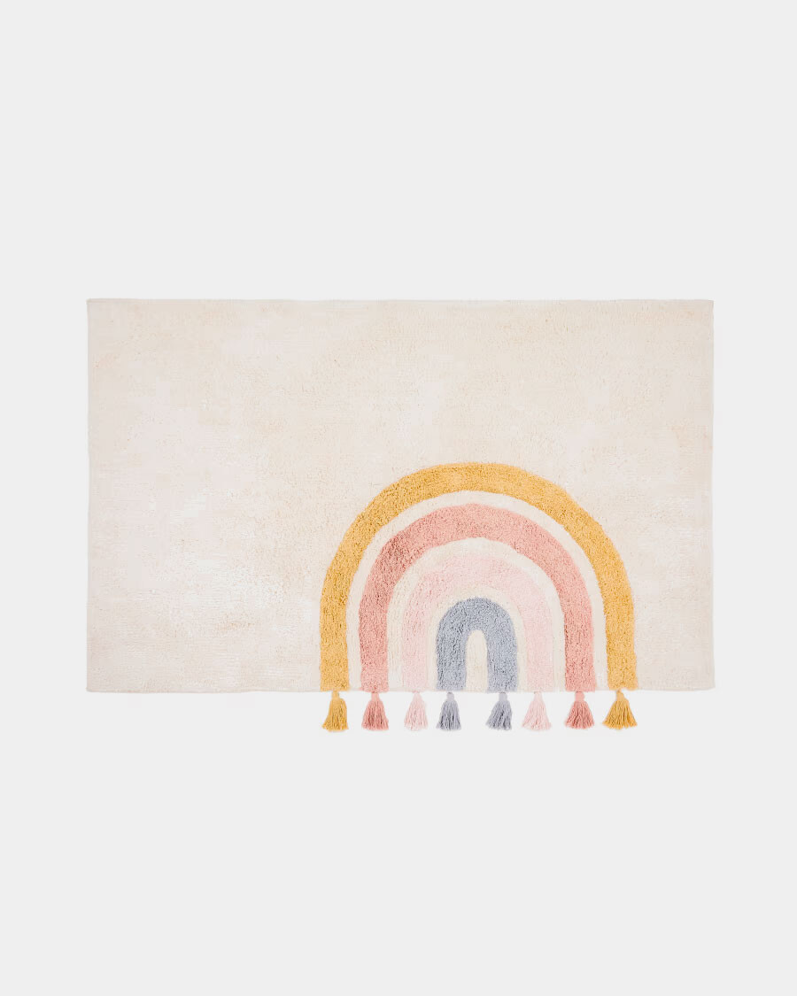 Alfombra Tadea algodón arcoíris multicolor 90 x 150 cm Alfombra Tadea algodón arcoíris multicolor 90 x 150 cm