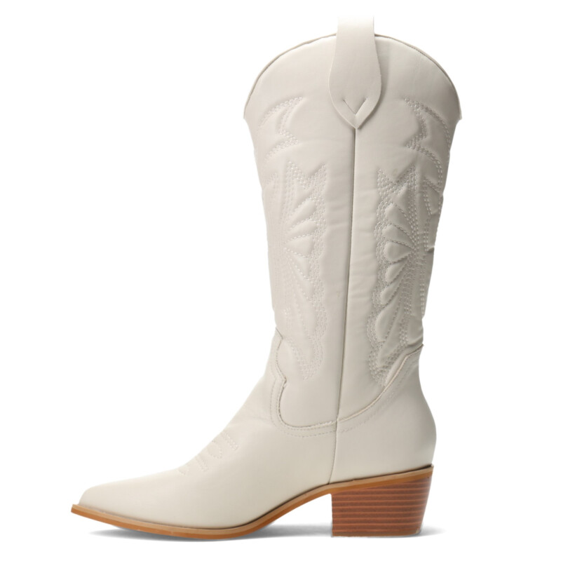 Botas de Mujer Miss Carol EDNA tejana con diseño en la caña Beige