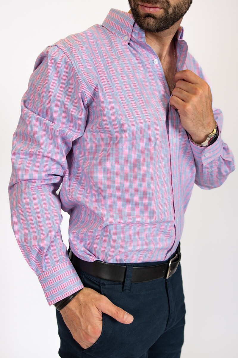 Camisa Escocesa Rosada y Celeste